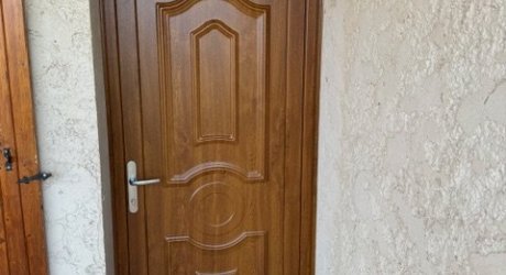 Porte d'Entrée PVC modèle Electra Chêne Doré