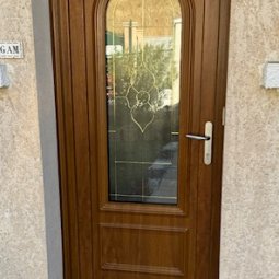 Porte d'entrée PVC POLARIS vrai vitrail